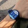 Orologi da polso Design sportivo da uomo orologio creativo numero quadrante puntatore rotante moda uomo orologi blu cinturino in caucciù nero orologio maschile Reloj