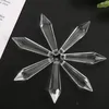 Chandelier Crystal 5PC Laser Faceted Prism Glass Single Pointed Obelisk Clear Pendant Arrowhead Dangle Parts Shiny Sun Catcher
