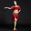 Стадия износ 3PCS/SET Кружевый танец живота Восточный костюм костюм Bellydance Carnival #DP0067