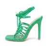 Sandals 2023 Fashion Women High Heels For Woemn Lace Up Shoes Woman Summe Rest Wedding Prom Pumps