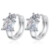 Boucles d'oreilles créoles JECIRCON femmes 925 argent Sterling princesse carré Total 2.6ct Moissanite Pt950 plaqué or bijoux d'oreille