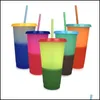 Mokken 24oz temperatuur kleur magie cup herbruikbare koffiemok plastic drinktuimelaars met deksel en st drop levering home tuin keuken dhef6