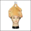 Party Hats Roasted Turkey Hat Thanksgiving Day Funny Adts Outfit Accessory Orange Costume Dress Up Props Drop Delivery Home Garden F Dhqkg