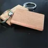 Keychains Simple Wood Products Solid Creative Keychain Beechwood Keyring Pendant Round Rectangle Shape Key Rings Gifts For Men Women