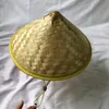 Cappelli a tesa larga Secchio Cappello di bambù Stile cinese Rattan Pescatore Retro tessuto fatto a mano Berretto di paglia Turismo Cono Pesca Parasole Cappelli antipioggia 230330