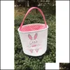 Gift Wrap Easter Basket Canvas Rabbit Baskets Bunny Ears hinkar svans hink de senaste äggen jaga 4 färger droppleverans hem trädgård f dhv7x