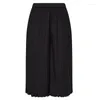 Pants Plus Size Summer Elegant Pleated Capri Women High Waist Loose Casual Wide Leg Cropped Trousers For Work Any Occasion