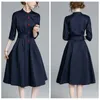 Casual Dresses Elegant Single Breast Shirt Dress Women's Fashion Long Sleeve Button Office Women's Shirt Tune Dress Women's Women's Dress 230330