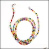 Altre forniture per feste di festa Maschere per il viso Estensione Colorf Bead Cordino di sicurezza Poggiatesta Supporto per le orecchie Corda da appendere al collo con clip D Dhv1Y