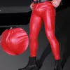 Męskie dżinsy męskie motocykl chude lateksowe pu skórzane spodnie seksowne olejki mody spodnie swobodny ołówek wypukły krocze gęstnieje legginsy 230330