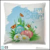Pillow Case Easter Sofa Throw Bunny Rabbit Design Car Cushion Ers Drop Delivery Home Garden Textiles Bedding Supplies Dhky4