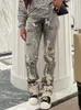 Jeans pour femmes Sifreyr Fashion Cotton Hole Jean Y2K Pantalon empilé Casual Chic Imprimé en denim Ripped pantalon Skinny Grey Elastic Slim 230330