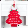 Décorations de Noël Compte à rebours Calendrier non tissé tissu Noël Noël Calendriers Soft Wall suspendu Merry Drop Livrot Home Gard Dhgkm