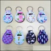 Part Favor Neoprene Chapstick Holder Keychain Mini Coin Wrap Key Chain Carry Case Printade ringar Random Color Send Drop Delivery Hom DHFBZ