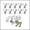 Handles Pulls Diamond Shape Design Crystal Glass Knobs Cupboard Der Pl Kitchen Cabinet Door Wardrobe Hardware For Home Drop Delive Dh7Gp