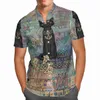 Camisas casuais masculinas espaçadoras 3d praia havaiana 2021 camisa preta de verão camisa curta