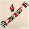 Julekorationer Mini Knit Santa Claus Reindeer Tree Wine Bottle Scarf Hat Festive Dot Stripe Dining Table Drop Delivery DHXPA