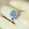 Solitaire Ring Modern Design 2023 New for Women Brilliant Cubic Zirconia Creative Wedding Bands Accessories Female Fashion Jewelry Y2303