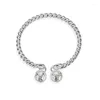 Bangle Small Bell Bangles Bracciale Take A Step Make Sound Bracciali Vintage Twist placcato argento per le donne 11Z6C4