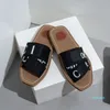 Дизайнерские сандалии Woody для женщин Мюли на плоской подошве шлепанцы бежевые черные парусиновые тапочки с надписями женская летняя уличная обувь