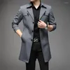 Men's Trench Coats Large 6XL 7XL 8XL Medium Long Coat Male 2023 Business Casual Men's Wear Dad Suit Collar Fat Big Size