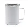 Gobelets 10Oz Sublimation Blanc Tasse À Café En Acier Inoxydable Avec Poignée Double Mur Thermos Enfants Tasses Pour Boire Drop Delivery Home Dhhwa