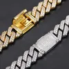 Colar de link cubano de 14 mm 5a Hip Hop 14k 18k Gold Miami Curb Chain for Men