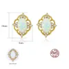 European Retro Court Style Opal s925 Silver Stud Earrings Sexy Temperament Women Plated 18k Gold Earrings Luxury Jewelry Gift