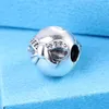 925 Sterling Silver Dainty Bow Clip Charm con Clear CZ Bead si adatta ai braccialetti con ciondoli stile Pandora di gioielli europei