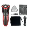 Rasoir électrique rechargeable portable Tondeuse lavable Barbeador Visage Hommes Machine de rasage rotative Groomer Barbe 3D Rasoir électrique DHL