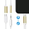 2 en 1 Chargeur Audio Type C Adaptateurs Câbles Écouteurs Jack Adaptateur Connecteur Câble 3.5mm Aux Casque Pour Téléphones Android