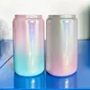 تسامي 16oz Glitter Gradient Glass Can Tumbler Creative Feather bottle with lid and Straw Summer Drinkware Mason Jar Ju3076