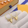 Orecchini a cerchio grossi Gioielli di moda di design in acciaio inossidabile Orecchino a cuore di lusso in oro per le donne Amanti del matrimonio Fidanzamento Anniversario Regalo Borchie alla moda