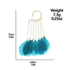 Backs oorbellen 1 stks vrouwen veer lange tasel boho big wit/zwart/bluecolor bungelende creatieve clip oorrang