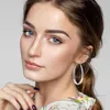 Hoepel oorbellen mode zilveren kleur oversized voor vrouwen grote metalen ronde cirkel eenvoudige oorring hoepels oor sieraden