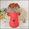 Dog Apparel Pet Coat Winter Warm Small Clothes For Soft Fur Hood Puppy Down Jacket Clothing 5 Sizes Drop Delivery Home Garden Supplie Dhjqt