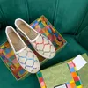 Klasyczne Matelasse Nowe płótno Espadrilie Casual Shoes Flat Słomka Pleciona Bottoom Lotos skórzane buty Designer Spring Summer Fashion Wygodne szew Rozmiar 35-41