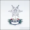 Décorations de Noël Bureau Bougie Décoration Fer Coeur Arbre Flocon De Neige Design Titulaire Joyeux Noël Chandelier Table Drop Delive Dh3Ta