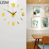 Wall Clocks Nordic Design Night Light European Style DIY Clock Table Bedroom Creative Sticker Relogio Parede