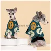 Dog Apparel New Halloween Pet Dogs Cat Plover Print Shortsleeved Tshirt Small And Mediumsized Dogss Casual Twolegged Clothes Drop De Dhbj6