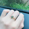 Bröllopsringar Lamoon Natural Green Moss Agate Ring for Women Vintage Gemstone 925 Sterling Silver Gold Plated Jewelry Accessories RI007 230330