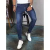 Heren jeans zomer mode mannen slanke vorm blauw elastische kleur strakke broek broek broek street casual sociale hoogwaardige denim 230330