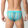 Underpants Summer Mesh Men's Underwear Youth Sexy Solid Color Hollow High Fork Pants U Convex Breathable Briefs Foreign Trade Wholesale