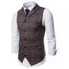 Men's Vests Men's Tank Top Casual Business Men's Set Tank Top Men's Checked Tank Top Fashion Men's Sleeveless Set Intelligent Casual Top Grey Blue 230329