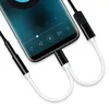 Cargador y adaptadores de audio tipo C Cables 2 en 1 Auriculares Auriculares Jack Adaptador Conector Cable 3.5mm Aux Cable de auriculares para teléfonos Samsung Android