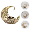 Świeczści Ramadan Moon Shape metalowy posiadacz świecy Eid Tealight puste świeczniki