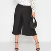 Pants Plus Size Summer Elegant Pleated Capri Women High Waist Loose Casual Wide Leg Cropped Trousers For Work Any Occasion