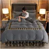 Bed Skirt Winter Thickened Cotton Crystal Fleece Bedding Single Piece Warm Bedding Cover Non slip Bedding Cover Excluding Pillowcase. 230330