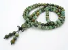 Strand Natural African Tur-Quoise 6mm Gems Stone Buddhist 108 Pärlor Bön MALA Multi-Purpose Stretchy Armband Halsband 5Strands/Pack