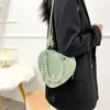 Bolsos de noche, monederos y bolsos de mano para mujer, bolso de hombro de diseñador para niñas con cadena de cuentas plateadas, bolso cruzado negro